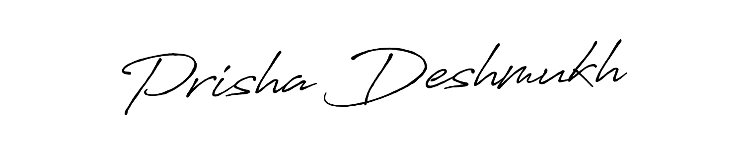 Prisha Deshmukh stylish signature style. Best Handwritten Sign (Antro_Vectra_Bolder) for my name. Handwritten Signature Collection Ideas for my name Prisha Deshmukh. Prisha Deshmukh signature style 7 images and pictures png
