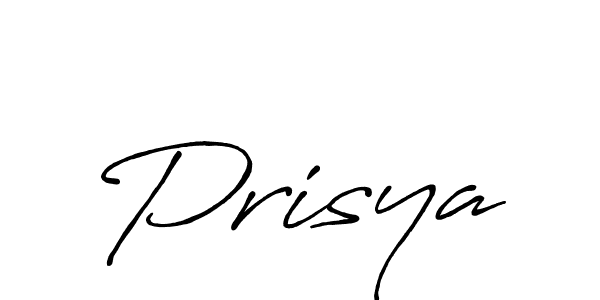 Make a beautiful signature design for name Prisya. With this signature (Antro_Vectra_Bolder) style, you can create a handwritten signature for free. Prisya signature style 7 images and pictures png