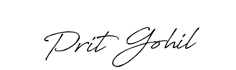 Make a beautiful signature design for name Prit Gohil. With this signature (Antro_Vectra_Bolder) style, you can create a handwritten signature for free. Prit Gohil signature style 7 images and pictures png