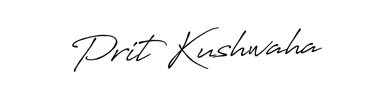 How to make Prit Kushwaha name signature. Use Antro_Vectra_Bolder style for creating short signs online. This is the latest handwritten sign. Prit Kushwaha signature style 7 images and pictures png