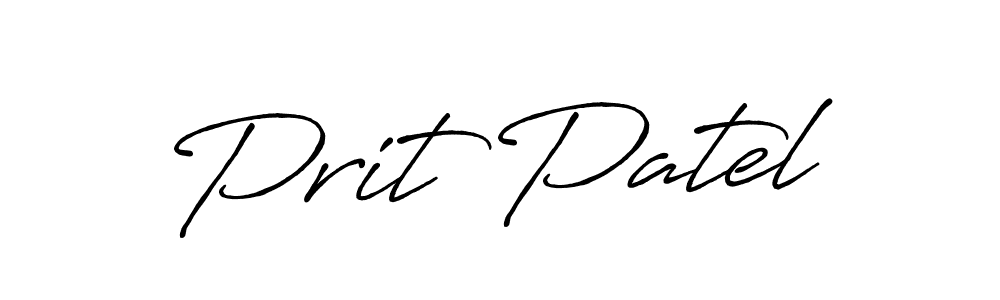 Make a beautiful signature design for name Prit Patel. With this signature (Antro_Vectra_Bolder) style, you can create a handwritten signature for free. Prit Patel signature style 7 images and pictures png