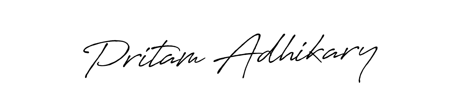 Design your own signature with our free online signature maker. With this signature software, you can create a handwritten (Antro_Vectra_Bolder) signature for name Pritam Adhikary. Pritam Adhikary signature style 7 images and pictures png