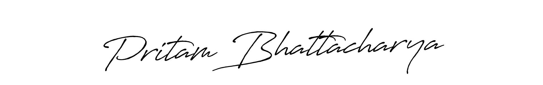 Antro_Vectra_Bolder is a professional signature style that is perfect for those who want to add a touch of class to their signature. It is also a great choice for those who want to make their signature more unique. Get Pritam Bhattacharya name to fancy signature for free. Pritam Bhattacharya signature style 7 images and pictures png