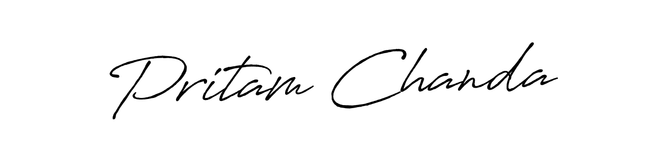 Pritam Chanda stylish signature style. Best Handwritten Sign (Antro_Vectra_Bolder) for my name. Handwritten Signature Collection Ideas for my name Pritam Chanda. Pritam Chanda signature style 7 images and pictures png