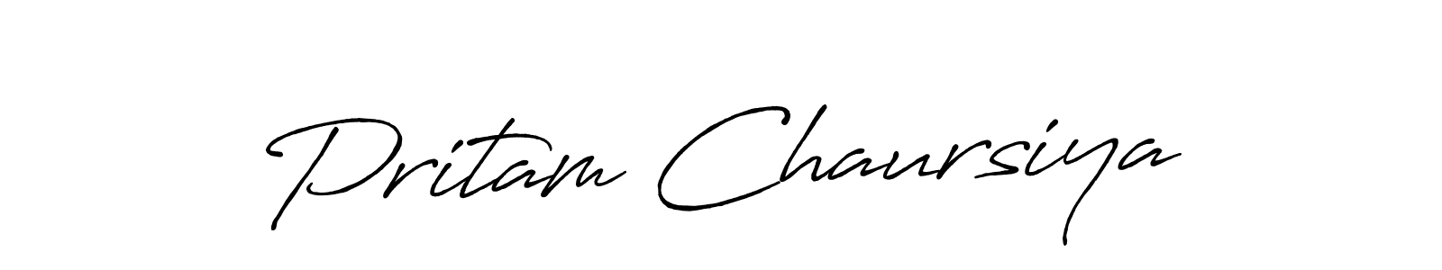 Design your own signature with our free online signature maker. With this signature software, you can create a handwritten (Antro_Vectra_Bolder) signature for name Pritam Chaursiya. Pritam Chaursiya signature style 7 images and pictures png