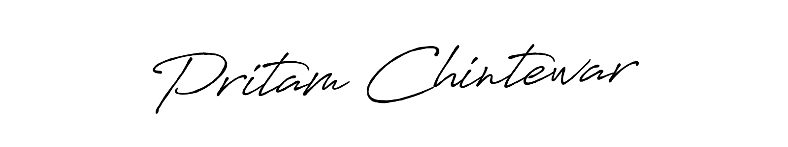 Create a beautiful signature design for name Pritam Chintewar. With this signature (Antro_Vectra_Bolder) fonts, you can make a handwritten signature for free. Pritam Chintewar signature style 7 images and pictures png