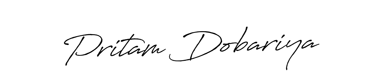 Design your own signature with our free online signature maker. With this signature software, you can create a handwritten (Antro_Vectra_Bolder) signature for name Pritam Dobariya. Pritam Dobariya signature style 7 images and pictures png