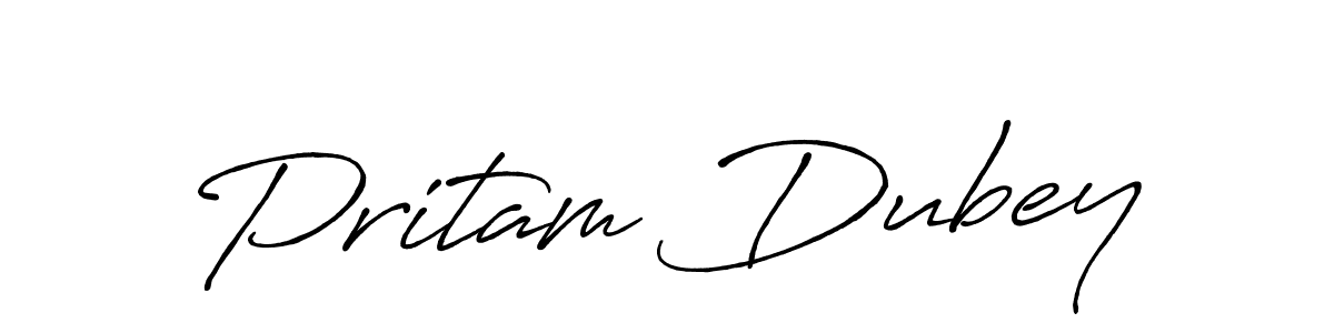 Design your own signature with our free online signature maker. With this signature software, you can create a handwritten (Antro_Vectra_Bolder) signature for name Pritam Dubey. Pritam Dubey signature style 7 images and pictures png