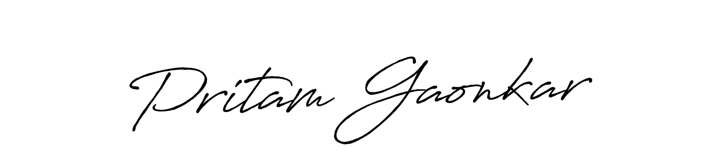 Also You can easily find your signature by using the search form. We will create Pritam Gaonkar name handwritten signature images for you free of cost using Antro_Vectra_Bolder sign style. Pritam Gaonkar signature style 7 images and pictures png