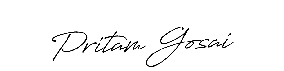 The best way (Antro_Vectra_Bolder) to make a short signature is to pick only two or three words in your name. The name Pritam Gosai include a total of six letters. For converting this name. Pritam Gosai signature style 7 images and pictures png