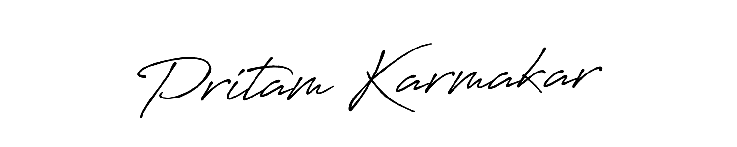 Design your own signature with our free online signature maker. With this signature software, you can create a handwritten (Antro_Vectra_Bolder) signature for name Pritam Karmakar. Pritam Karmakar signature style 7 images and pictures png