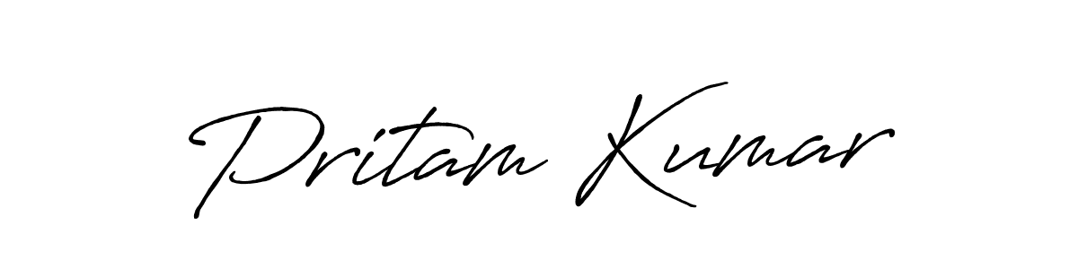 Make a beautiful signature design for name Pritam Kumar. With this signature (Antro_Vectra_Bolder) style, you can create a handwritten signature for free. Pritam Kumar signature style 7 images and pictures png