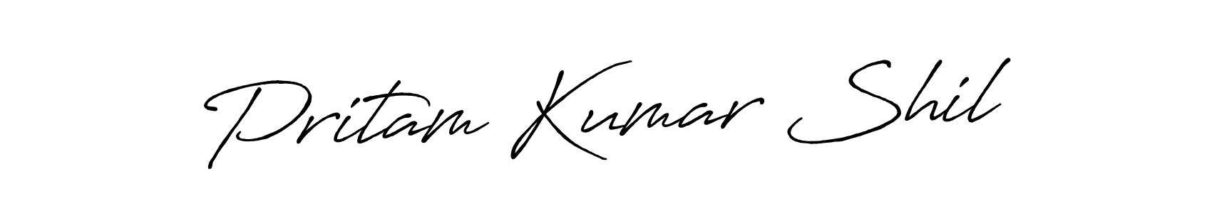 How to make Pritam Kumar Shil name signature. Use Antro_Vectra_Bolder style for creating short signs online. This is the latest handwritten sign. Pritam Kumar Shil signature style 7 images and pictures png