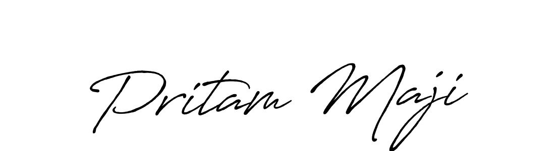 Design your own signature with our free online signature maker. With this signature software, you can create a handwritten (Antro_Vectra_Bolder) signature for name Pritam Maji. Pritam Maji signature style 7 images and pictures png