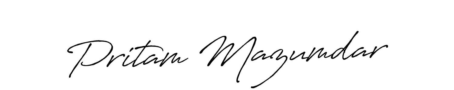 Use a signature maker to create a handwritten signature online. With this signature software, you can design (Antro_Vectra_Bolder) your own signature for name Pritam Mazumdar. Pritam Mazumdar signature style 7 images and pictures png