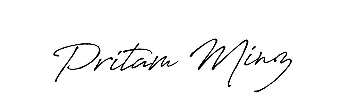 It looks lik you need a new signature style for name Pritam Minz. Design unique handwritten (Antro_Vectra_Bolder) signature with our free signature maker in just a few clicks. Pritam Minz signature style 7 images and pictures png