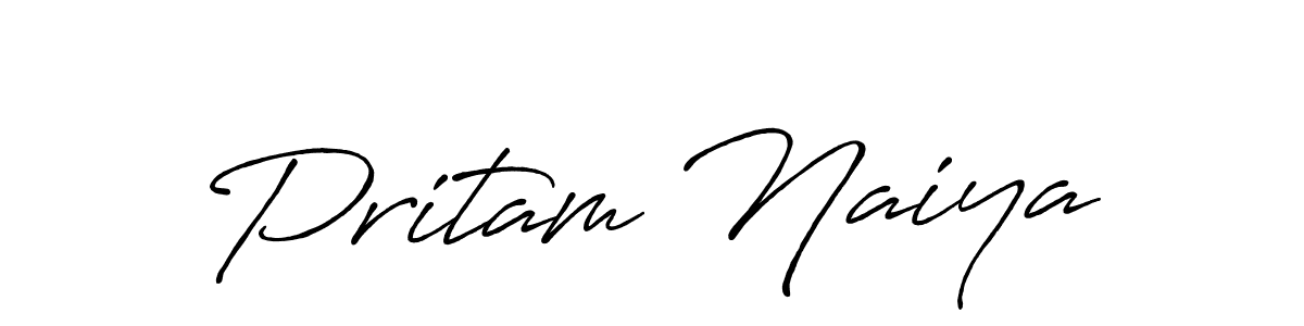 Design your own signature with our free online signature maker. With this signature software, you can create a handwritten (Antro_Vectra_Bolder) signature for name Pritam Naiya. Pritam Naiya signature style 7 images and pictures png