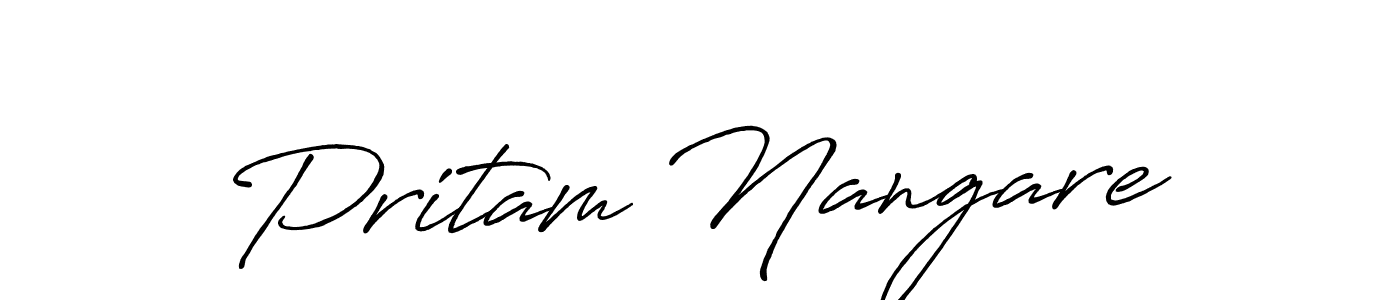 Create a beautiful signature design for name Pritam Nangare. With this signature (Antro_Vectra_Bolder) fonts, you can make a handwritten signature for free. Pritam Nangare signature style 7 images and pictures png