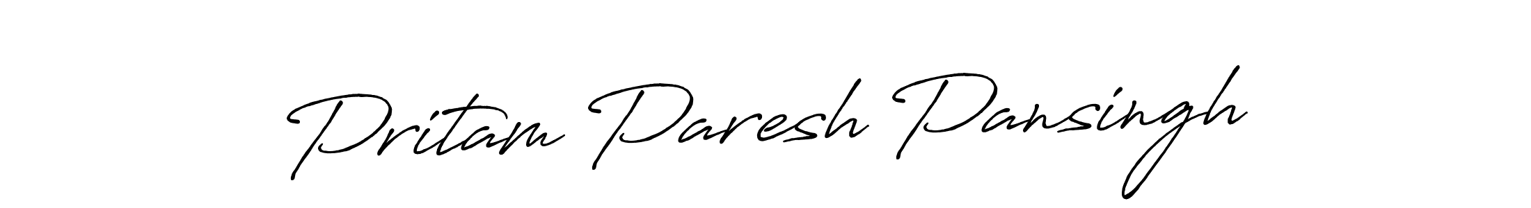 It looks lik you need a new signature style for name Pritam Paresh Pansingh. Design unique handwritten (Antro_Vectra_Bolder) signature with our free signature maker in just a few clicks. Pritam Paresh Pansingh signature style 7 images and pictures png