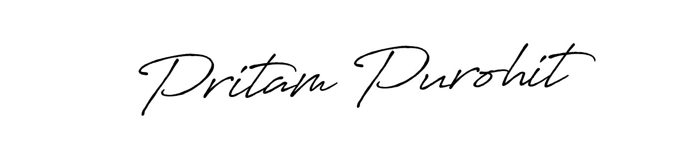 Design your own signature with our free online signature maker. With this signature software, you can create a handwritten (Antro_Vectra_Bolder) signature for name Pritam Purohit. Pritam Purohit signature style 7 images and pictures png