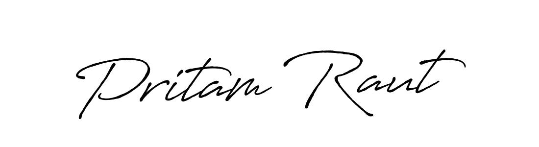 Create a beautiful signature design for name Pritam Raut. With this signature (Antro_Vectra_Bolder) fonts, you can make a handwritten signature for free. Pritam Raut signature style 7 images and pictures png