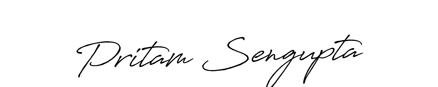 Create a beautiful signature design for name Pritam Sengupta. With this signature (Antro_Vectra_Bolder) fonts, you can make a handwritten signature for free. Pritam Sengupta signature style 7 images and pictures png