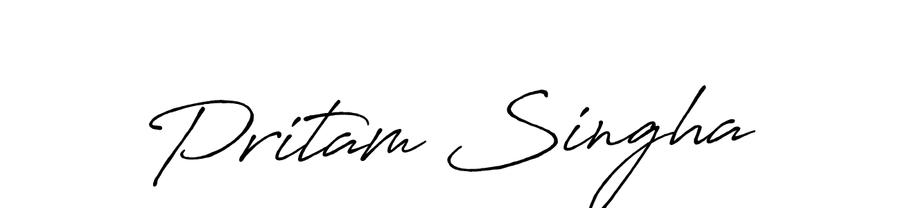 Create a beautiful signature design for name Pritam Singha. With this signature (Antro_Vectra_Bolder) fonts, you can make a handwritten signature for free. Pritam Singha signature style 7 images and pictures png