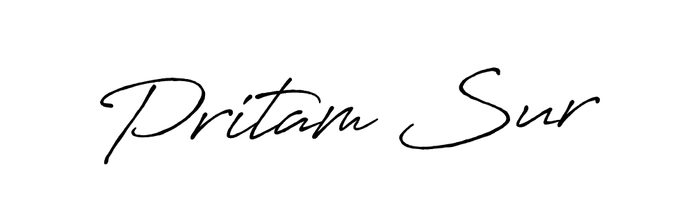 Antro_Vectra_Bolder is a professional signature style that is perfect for those who want to add a touch of class to their signature. It is also a great choice for those who want to make their signature more unique. Get Pritam Sur name to fancy signature for free. Pritam Sur signature style 7 images and pictures png