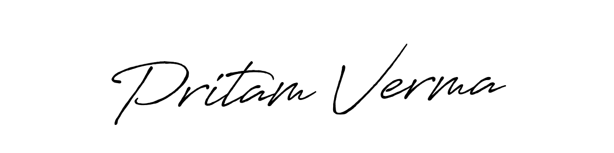 Antro_Vectra_Bolder is a professional signature style that is perfect for those who want to add a touch of class to their signature. It is also a great choice for those who want to make their signature more unique. Get Pritam Verma name to fancy signature for free. Pritam Verma signature style 7 images and pictures png