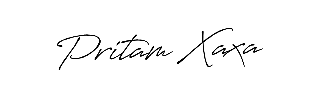 How to make Pritam Xaxa name signature. Use Antro_Vectra_Bolder style for creating short signs online. This is the latest handwritten sign. Pritam Xaxa signature style 7 images and pictures png