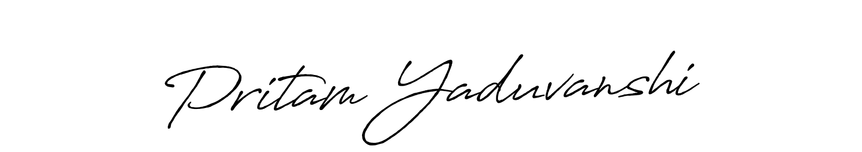 It looks lik you need a new signature style for name Pritam Yaduvanshi. Design unique handwritten (Antro_Vectra_Bolder) signature with our free signature maker in just a few clicks. Pritam Yaduvanshi signature style 7 images and pictures png