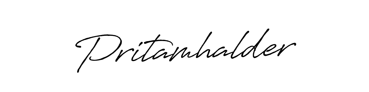 Make a beautiful signature design for name Pritamhalder. With this signature (Antro_Vectra_Bolder) style, you can create a handwritten signature for free. Pritamhalder signature style 7 images and pictures png