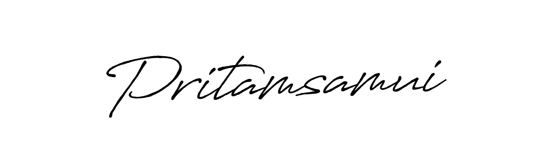 How to make Pritamsamui signature? Antro_Vectra_Bolder is a professional autograph style. Create handwritten signature for Pritamsamui name. Pritamsamui signature style 7 images and pictures png