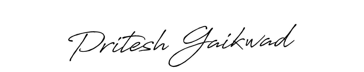 Create a beautiful signature design for name Pritesh Gaikwad. With this signature (Antro_Vectra_Bolder) fonts, you can make a handwritten signature for free. Pritesh Gaikwad signature style 7 images and pictures png