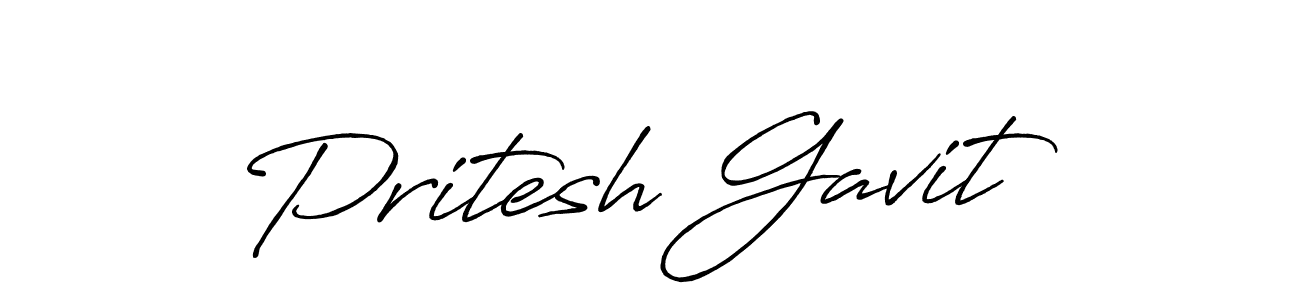 Pritesh Gavit stylish signature style. Best Handwritten Sign (Antro_Vectra_Bolder) for my name. Handwritten Signature Collection Ideas for my name Pritesh Gavit. Pritesh Gavit signature style 7 images and pictures png