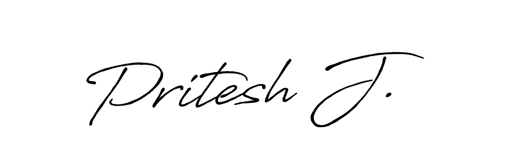 How to make Pritesh J. signature? Antro_Vectra_Bolder is a professional autograph style. Create handwritten signature for Pritesh J. name. Pritesh J. signature style 7 images and pictures png