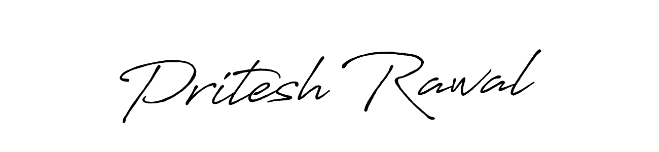 How to make Pritesh Rawal name signature. Use Antro_Vectra_Bolder style for creating short signs online. This is the latest handwritten sign. Pritesh Rawal signature style 7 images and pictures png