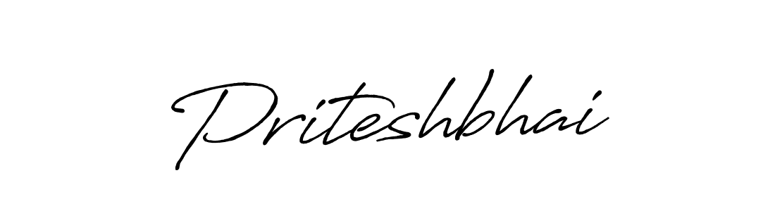 Also we have Priteshbhai name is the best signature style. Create professional handwritten signature collection using Antro_Vectra_Bolder autograph style. Priteshbhai signature style 7 images and pictures png