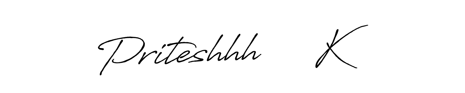 Use a signature maker to create a handwritten signature online. With this signature software, you can design (Antro_Vectra_Bolder) your own signature for name Priteshhh     K. Priteshhh     K signature style 7 images and pictures png