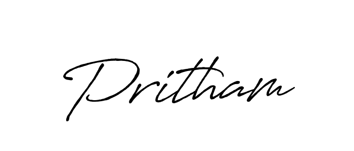 Design your own signature with our free online signature maker. With this signature software, you can create a handwritten (Antro_Vectra_Bolder) signature for name Pritham. Pritham signature style 7 images and pictures png