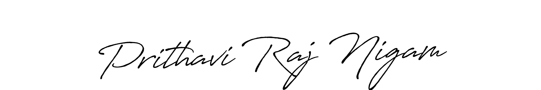 Make a short Prithavi Raj Nigam signature style. Manage your documents anywhere anytime using Antro_Vectra_Bolder. Create and add eSignatures, submit forms, share and send files easily. Prithavi Raj Nigam signature style 7 images and pictures png