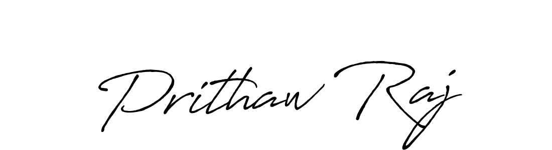 How to make Prithaw Raj name signature. Use Antro_Vectra_Bolder style for creating short signs online. This is the latest handwritten sign. Prithaw Raj signature style 7 images and pictures png