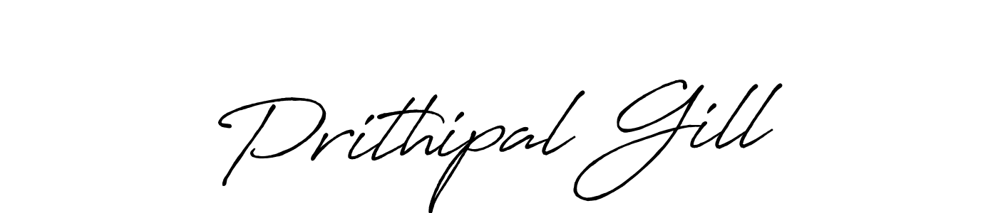 Create a beautiful signature design for name Prithipal Gill. With this signature (Antro_Vectra_Bolder) fonts, you can make a handwritten signature for free. Prithipal Gill signature style 7 images and pictures png