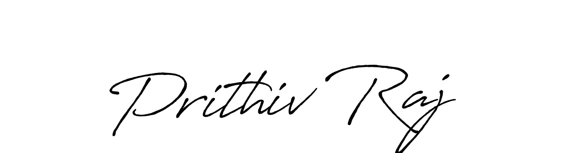 Make a beautiful signature design for name Prithiv Raj. With this signature (Antro_Vectra_Bolder) style, you can create a handwritten signature for free. Prithiv Raj signature style 7 images and pictures png