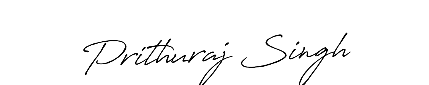 How to make Prithuraj Singh name signature. Use Antro_Vectra_Bolder style for creating short signs online. This is the latest handwritten sign. Prithuraj Singh signature style 7 images and pictures png
