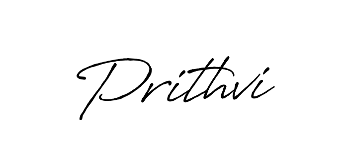 Design your own signature with our free online signature maker. With this signature software, you can create a handwritten (Antro_Vectra_Bolder) signature for name Prithvi. Prithvi signature style 7 images and pictures png