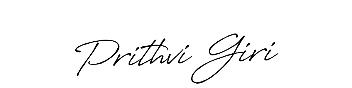 Create a beautiful signature design for name Prithvi Giri. With this signature (Antro_Vectra_Bolder) fonts, you can make a handwritten signature for free. Prithvi Giri signature style 7 images and pictures png