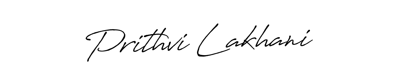 How to make Prithvi Lakhani name signature. Use Antro_Vectra_Bolder style for creating short signs online. This is the latest handwritten sign. Prithvi Lakhani signature style 7 images and pictures png