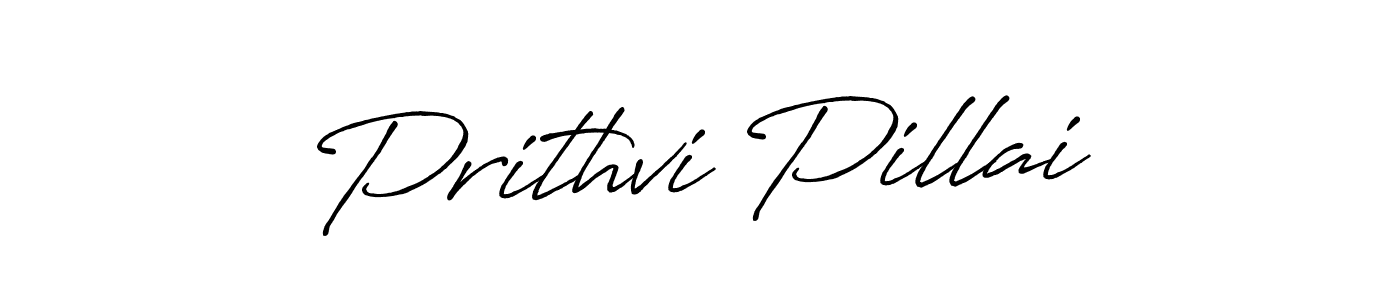 Create a beautiful signature design for name Prithvi Pillai. With this signature (Antro_Vectra_Bolder) fonts, you can make a handwritten signature for free. Prithvi Pillai signature style 7 images and pictures png