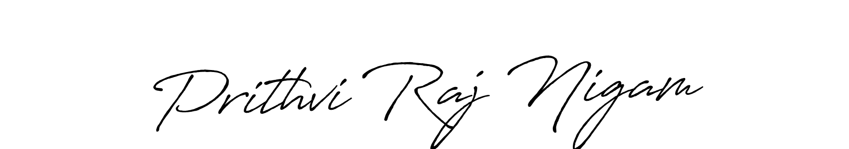 How to make Prithvi Raj Nigam signature? Antro_Vectra_Bolder is a professional autograph style. Create handwritten signature for Prithvi Raj Nigam name. Prithvi Raj Nigam signature style 7 images and pictures png